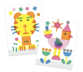 DJECO Kreativní set s razítky Zvířátka / Razítka / 12 šablon / 4 inkoustové podušky