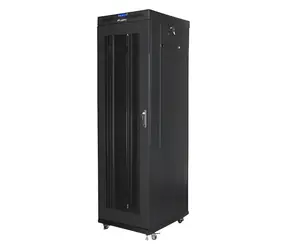 Lanberg Rack 42U černá / Stojanový rozvaděč / 19" / 600x800 mm / Flat pack / Perforované dveře / LCD