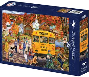 BLUEBIRD Puzzle Školní autobus / 2000 dílků / 98x69 cm