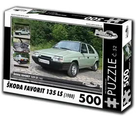 RETRO-AUTA Puzzle č. 52 Škoda Favorit 135 LS (1988) / 500 dílků / 48 × 36 cm