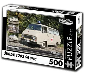 RETRO-AUTA Puzzle č. 25 Škoda 1203 SA (1980) / 500 dílků / 48 × 36 cm
