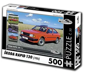 RETRO-AUTA Puzzle č. 30 Škoda Rapid 130 (1986) / 500 dílků / 48 × 36 cm
