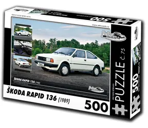 RETRO-AUTA Puzzle č. 75 Škoda RAPID 136 (1988) / 500 dílků / 48 × 36 cm