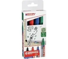 Edding Popisovač na bílé tabule / 4 ks / mix barev / šíře stopy 1,5-3 mm / stíratelný