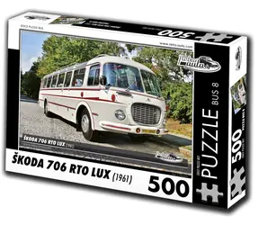 RETRO-AUTA Puzzle BUS č.8 Škoda 706 RTO LUX (1961) / 500 dílků / 48 × 36 cm