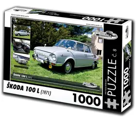 RETRO-AUTA Puzzle č. 8 Škoda 100 L (1971) / 1000 dílků / 66 × 47 cm