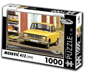 RETRO-AUTA Puzzle č. 36 Moskvič 412 (1974) / 1000 dílků / 66 × 47 cm