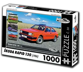 RETRO-AUTA Puzzle č. 30 Škoda Rapid 130 (1986) / 1000 dílků / 66 × 47 cm