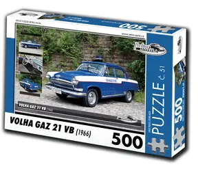 RETRO-AUTA Puzzle č. 51 Volha Gaz 21 VB (1966) / 500 dílků / 48 × 36 cm