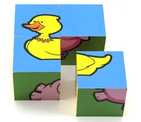 TEDDIES Obrázkové kostky Moje první zvířátka / 4 kostky / Dřevo