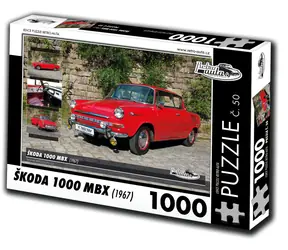 RETRO-AUTA Puzzle č. 50 Škoda 1000 MBX (1967) / 1000 dílků / 66 × 47 cm