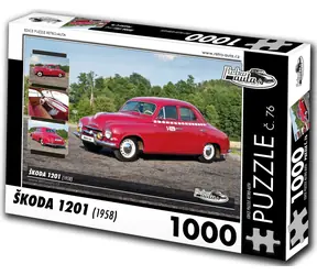 RETRO-AUTA Puzzle č. 76 Škoda 1201 (1958) / 1000 dílků / 66 × 47 cm