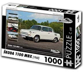 RETRO-AUTA Puzzle č. 68 Škoda 1100 MBX (1968) / 1000 dílků / 66 x 47 cm