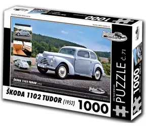 RETRO-AUTA Puzzle č. 71 Škoda 1102 TUDOR (1952) / 1000 dílků / 66 × 47 cm