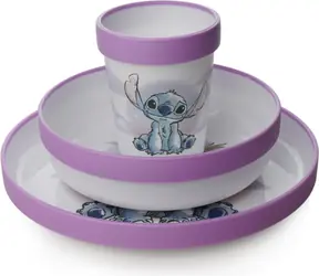 STOR Dětská jídelní sada Lilo & Stitch / Jídelní sada / 3v1 / bez BPA / do mikrovlnky a myčky