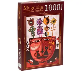 MAGNOLIA Puzzle Surrealistické kočky / 1000 dílků / 48 x 68 cm