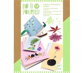 DJECO Kreativní sada Inspirováno přírodou / Lis na sušení rostlin / 30 obrázků a karet / Úložné pouzdro