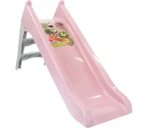 MOCHTOYS Skluzavka 140 cm pastelově růžová / Protiskluzové schůdky / Odolný plast