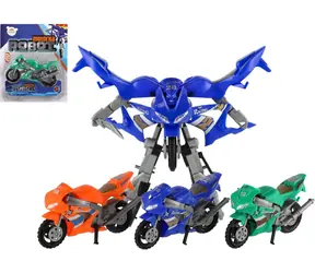 TEDDIES Transformer motorka a robot / 2v1 hračka / 16x8 cm