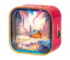 2KIDS TOYS 3D dřevěná skládačka Lampička Polární záře / LED osvětlení / dotykové ovládání / 10+ dílků / USB