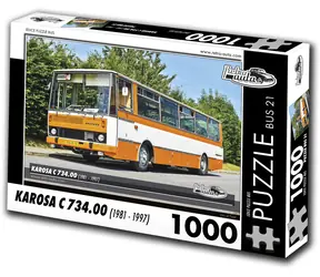 RETRO-AUTA Puzzle BUS č.21 KAROSA C 734.00 (1981 - 1997) / 1000 dílků / 66 × 47 cm