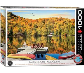 EUROGRAPHICS Puzzle Chata u jezera, Quebec / 1000 dílků / 68 x 48 cm