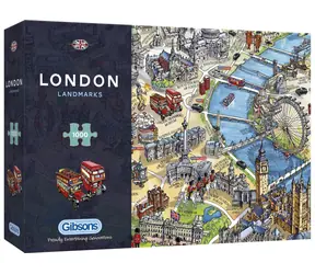 GIBSONS Puzzle Londýnské památky / 1000 dílků / 68 x 49 cm
