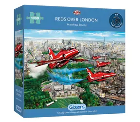 GIBSONS Puzzle Red Arrows nad Londýnem / 1000 dílků / 68 x 49 cm