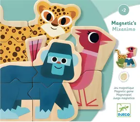 DJECO Magnetická skládačka Pomíchaná zvířátka / Skládačka / 6 zvířátek / 4 dílky / od 2 let