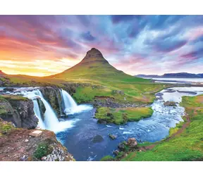 EUROGRAPHICS Puzzle Vodopád Kirkjufell, Island / 1000 dílků / rozměr 68 x 48 cm