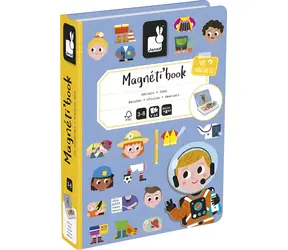 JANOD Magnetibook Povolání / Magnetická knížka / 48 magnetických dílků / 16 profesí
