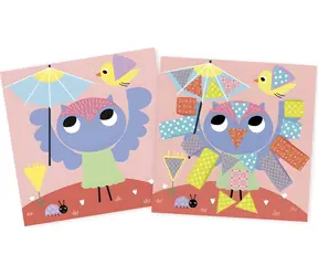 JANOD Kreativní sada Stříhání a nalepování / 4 obrázky / nůžky a lepidlo / od 4 let