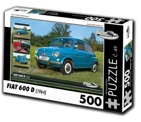 RETRO-AUTA Puzzle č. 49 Fiat 600 D (1964) / 500 dílků / 48 × 36 cm
