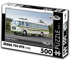 RETRO-AUTA Puzzle BUS č.1 Škoda 706 RTO (1968) / 500 dílků / 48 × 36 cm