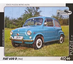 RETRO-AUTA Puzzle č.49 FIAT 600 D (1964) / 40 dílků / 32 x 24 cm