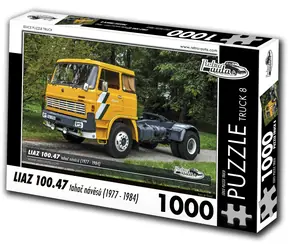 RETRO-AUTA Puzzle TRUCK č.8 Liaz 100.47 tahač návěsů (1977-1984) / 1000 dílků / 66 × 47 cm