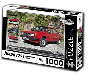 RETRO-AUTA Puzzle č. 32 Škoda 125 L pravostranné řízení (1989) / 1000 dílků / 66 × 47 cm