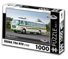 RETRO-AUTA Puzzle BUS č. 1 Škoda 706 RTO (1968) / 1000 dílků / 66 × 47 cm