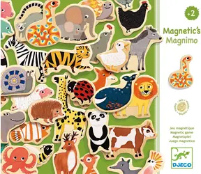 DJECO Magnetická zvířátka ze ZOO / Magnetky / 36 ks / Dřevěné / od 2 let