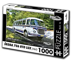 RETRO-AUTA Puzzle BUS č.16 Škoda 706 RTO LUX (1967) / 1000 dílků