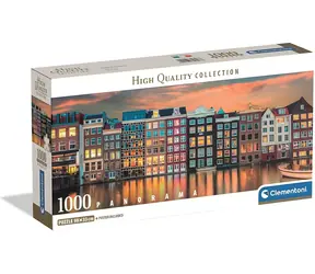 CLEMENTONI Panoramatické puzzle Ráno v Amsterdamu / 1000 dílků / od 14 let