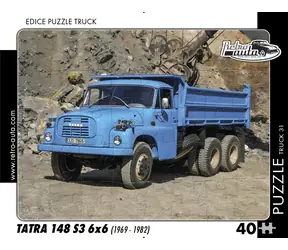 RETRO-AUTA Puzzle TRUCK č.31 Tatra 148 S3 6x6 (1969-1982) / 40 dílků / 32 x 24 cm