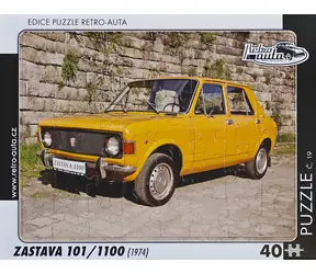RETRO-AUTA Puzzle č.19 Zastava 101,1100 (1974) / 40 dílků / 32 x 24 cm