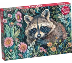 CHERRY PAZZI Puzzle Mýval v květinách / 1000 dílků / 70 x 50 cm