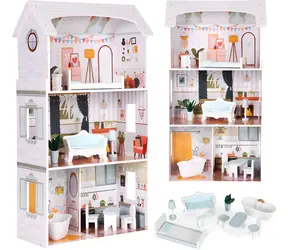 ECOTOYS Třípatrový domeček pro panenky Alice / od 3 let