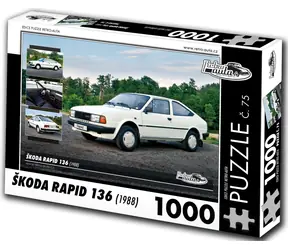 RETRO-AUTA Puzzle č. 75 Škoda RAPID 136 (1988) / 1000 dílků / 66 × 47 cm
