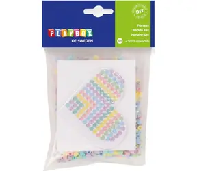 PLAYBOX Zažehlovací korálky Malá sada Srdce / 1000 ks / pastelové barvy / O 5 mm