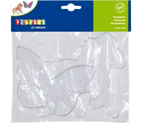 PLAYBOX Podložky pro zažehlovací korálky Motýl a kůň / Podložka / 2 ks / 9-14,5x13-14 cm