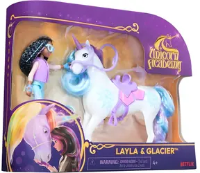 SPIN MASTER Figurky Unicorn Academy Layla a Glacier / Jednorožec s hřívou, ocasem a kartáčem / od 3 let