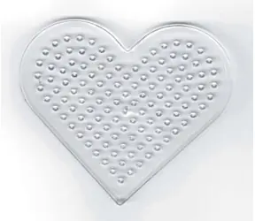 PLAYBOX Podložka pro zažehlovací korálky srdce / Průhledná / 8,5 × 7,5 cm